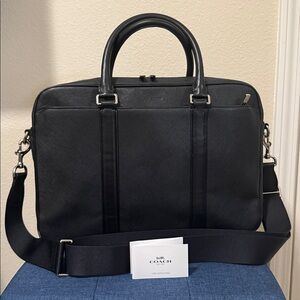 Coach Lexington Saffiano Leather Briefcase - Black